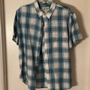 Lucky Brand Blue and White Plaid Shirt